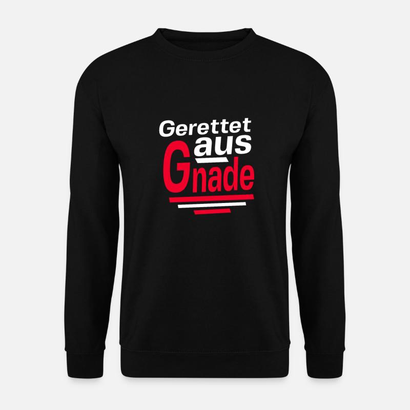 Gerettet aus Gnade - Unisex Pullover - Schwarz