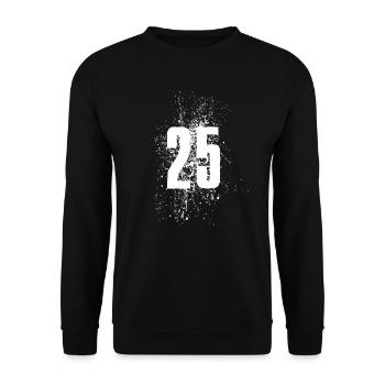 25 Geburtstag - Unisex Pullover - Schwarz - Vorne - Alina (178cm) & Michal (187cm)
