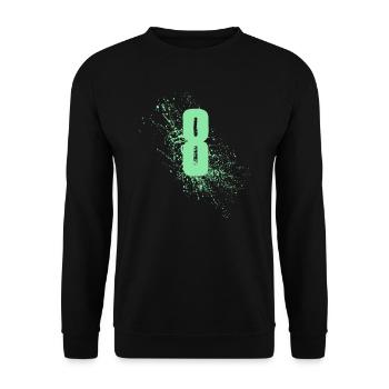 8 Geburtstag - Unisex Pullover - Schwarz - Vorne - Alina (178cm) & Michal (187cm)