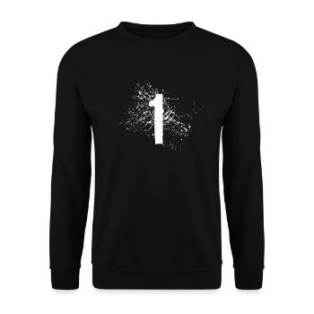 1 Eins Geburtstag - Unisex Pullover - Schwarz - Vorne - Alina (178cm) & Michal (187cm)