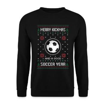 Football footballeur cadeau noël football amusant - Sweat-shirt Unisexe - noir - Devant - Alina (178cm) & Michal (187cm)