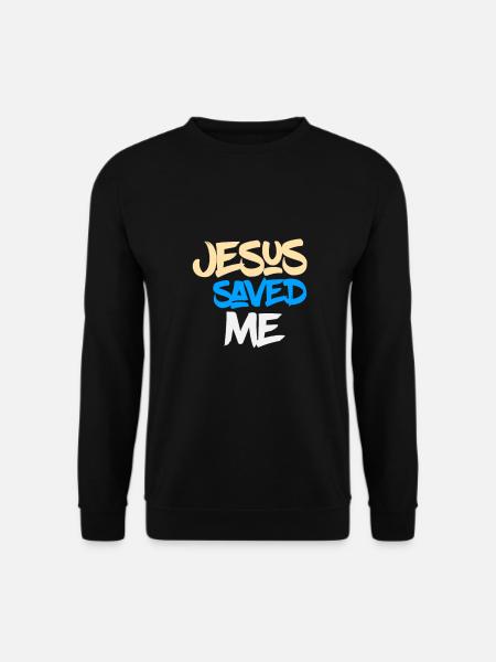 Jesus saved me / Jesus hat mich gerettet - Unisex Pullover - Schwarz