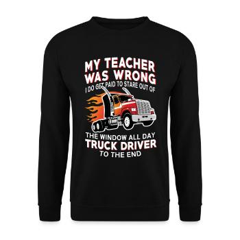 Truck Trucker Cadeau Drôle de chauffeur professionnel - Sweat-shirt Unisexe - noir - Devant - Alina (178cm) & Michal (187cm)