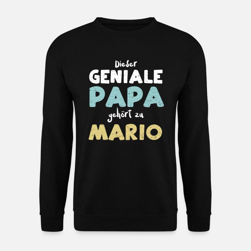Dieser Geniale Papa Gehört Zu Mario - Unisex Pullover - Schwarz