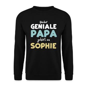 Dieser Geniale Papa Gehört Zu So... - Unisex Pullover - Schwarz - Vorne - Alina (178cm) & Michal (187cm)