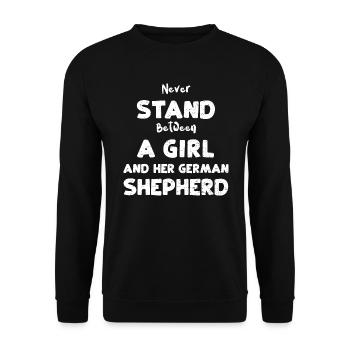 Ne vous tenez jamais entre une fille et H... - Sweat-shirt Unisexe - noir - Devant - Alina (178cm) & Michal (187cm)