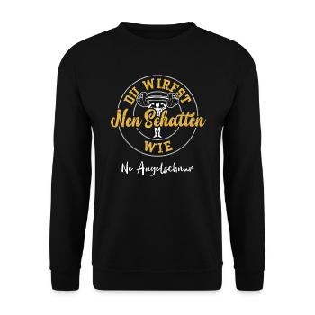 Du Wirfst Nen Schatten Wie Ne An... - Unisex Pullover - Schwarz - Vorne - Alina (178cm) & Michal (187cm)