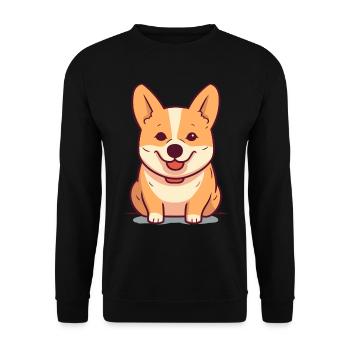 Niedliches Hundedesign für Hundebesitzer - Unisex Pullover - Schwarz - Vorne - Alina (178cm) & Michal (187cm)
