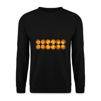 70s Flower Pattern Retro - Unisex Sweatshirt - black - Front - Alina (178cm) & Michal (187cm)