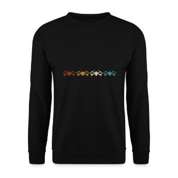 Rétro Drones Drone Drones Quadcopter - Sweat-shirt Unisexe - noir - Devant - Alina (178cm) & Michal (187cm)