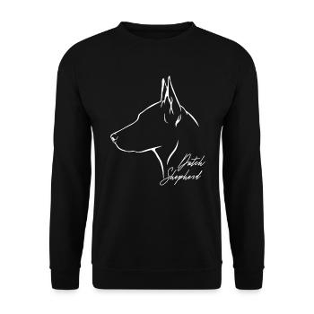 DUTCH SHEPHERD Profil Hunde Hund Wilsigns - Unisex Pullover - Schwarz - Vorne - Alina (178cm) & Michal (187cm)