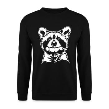 RATON laveur faune sauvage Wilsigns - Sweat-shirt Unisexe - noir - Devant - Alina (178cm) & Michal (187cm)