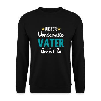 Dieser Wundervolle Vater Gehört zu Personalisiert - Unisex Pullover - Schwarz - Vorne - Alina (178cm) & Michal (187cm)