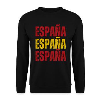 Flagge Spaniens, spanischer Stolz - Unisex Pullover - Schwarz - Vorne - Alina (178cm) & Michal (187cm)