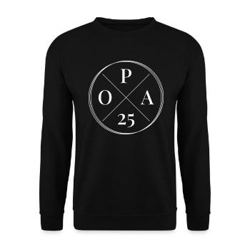 Opa 25 - Baby Ankündigung - Zukünftiger Opa 2025 - Unisex Pullover - Schwarz - Vorne - Alina (178cm) & Michal (187cm)