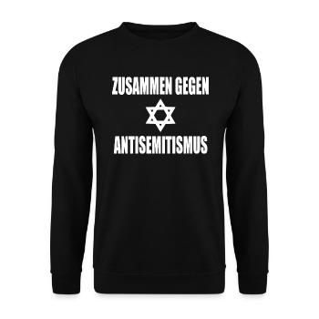 zusammen gegen antisemitismus - Unisex Pullover - Schwarz - Vorne - Alina (178cm) & Michal (187cm)