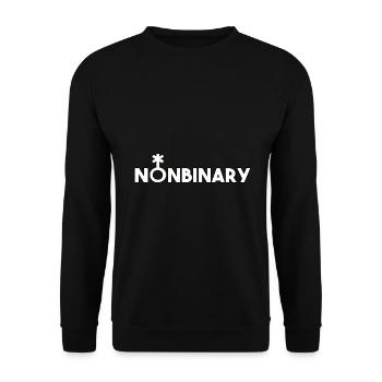 Non-binary non-binary non-binary gender symbol - Unisex Sweatshirt - black - Front - Alina (178cm) & Michal (187cm)
