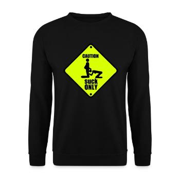 caution deposit only adult suck vorsicht - Sweat-shirt Unisexe - noir - Devant - Alina (178cm) & Michal (187cm)