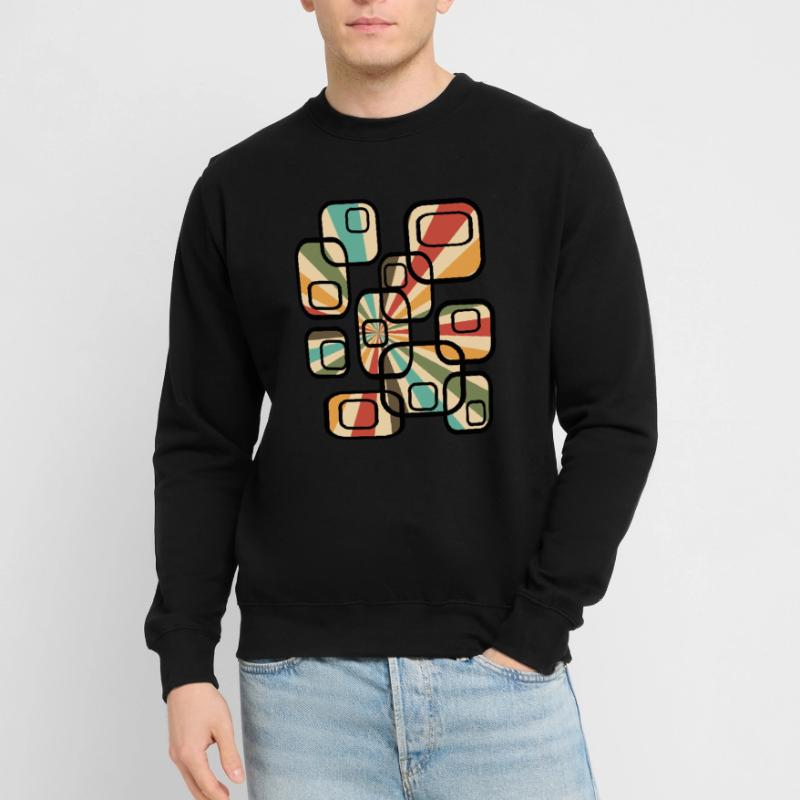 70s wallpaper pattern cuboid retro pattern Unisex Sweatshirt