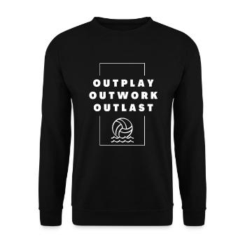 Water-polo : Outwork. Déjouer. Survivre. - Sweat-shirt Unisexe - noir - Devant - Alina (178cm) & Michal (187cm)