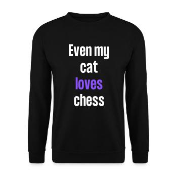 Even my cat loves chess - Unisex Sweatshirt - black - Front - Alina (178cm) & Michal (187cm)