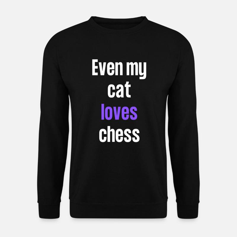 Even my cat loves chess - Unisex Sweatshirt - black