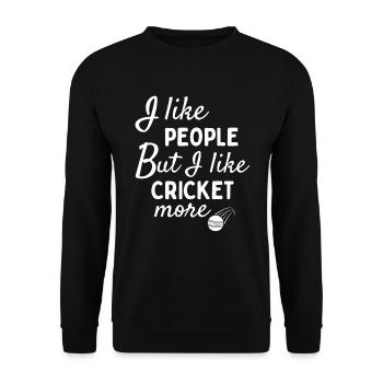 J’aime les gens MAIS j’aime plus le cricket - Sweat-shirt Unisexe - noir - Devant - Alina (178cm) & Michal (187cm)