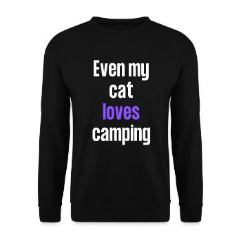 Even my cat loves camping - Unisex Sweatshirt - black - Front - Alina (178cm) & Michal (187cm)