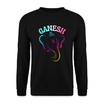 GANESH ELEPHANT GO Happy Ganesh Chaturthi - Sweat-shirt Unisexe - noir - Devant - Alina (178cm) & Michal (187cm)