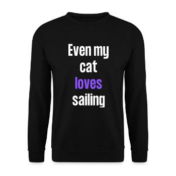 Even my cat loves sailing - Unisex Sweatshirt - black - Front - Alina (178cm) & Michal (187cm)