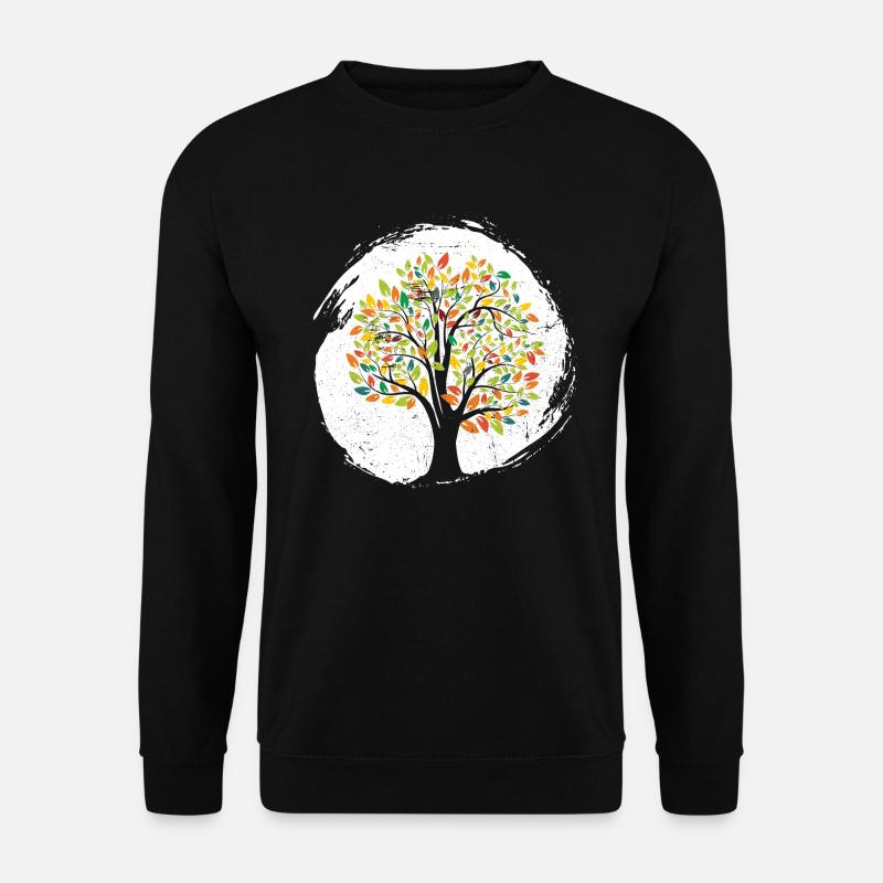 Lebensbaum | Natur Wald Blätter Baum Äste Leben - Unisex Pullover - Schwarz
