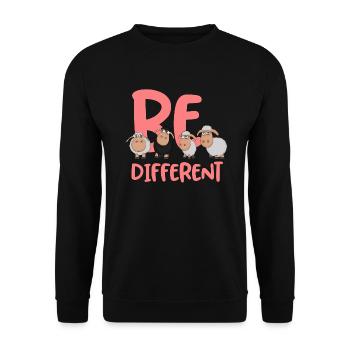 De différents moutons roses - Moutons uniques - Sweat-shirt Unisexe - noir - Devant - Alina (178cm) & Michal (187cm)
