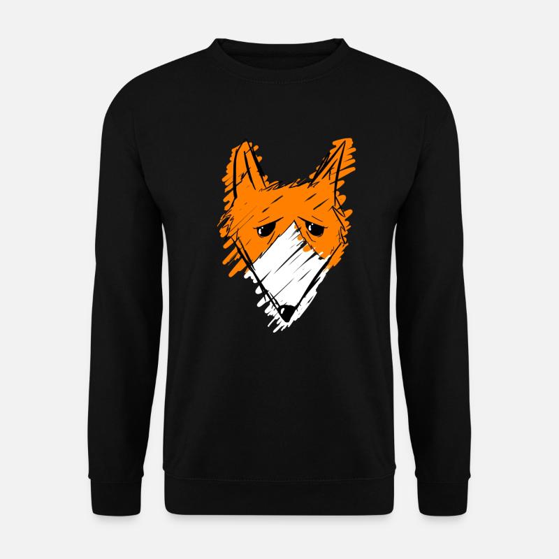Fox Kopf - Unisex Pullover - Schwarz
