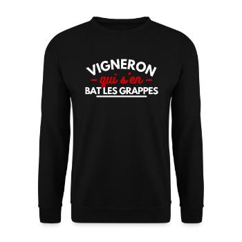 Vigneron qui s'en bat les grappes - Sweat-shirt Unisexe - noir - Devant - Alina (178cm) & Michal (187cm)