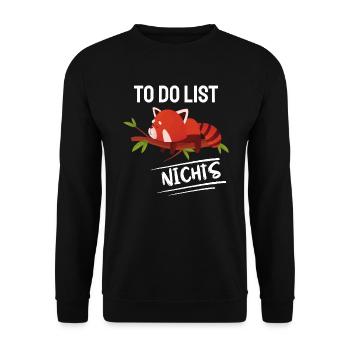 Chinesisches Tier Geschenk Lustiges Roter Panda - Unisex Pullover - Schwarz - Vorne - Alina (178cm) & Michal (187cm)