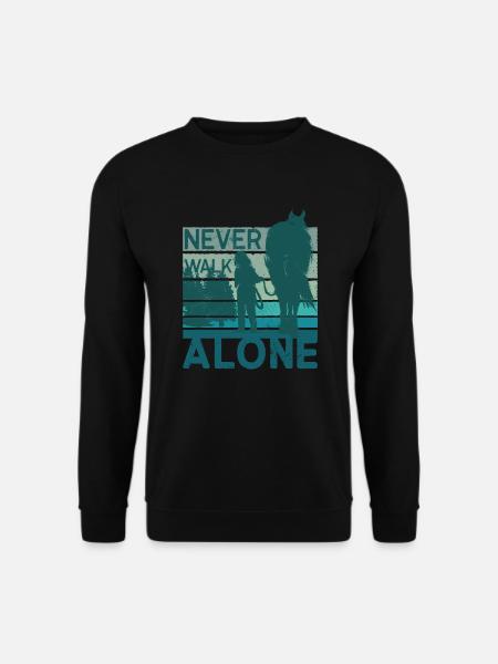 Pferd - Never walk alone - treuer Begleiter - Unisex Pullover - Schwarz