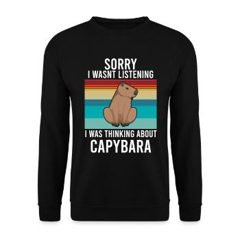 Capybara - Unisex Pullover - Schwarz - Vorne - Alina (178cm) & Michal (187cm)
