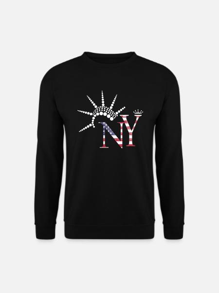 USA New York Flagge Freiheitsstatue Geschenk - Unisex Pullover - Schwarz