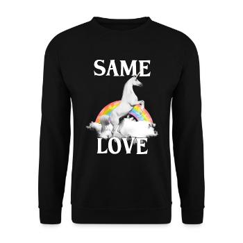 Rainbow Unicorn LGBTQ Love Gift - Unisex Sweatshirt - black - Front - Alina (178cm) & Michal (187cm)