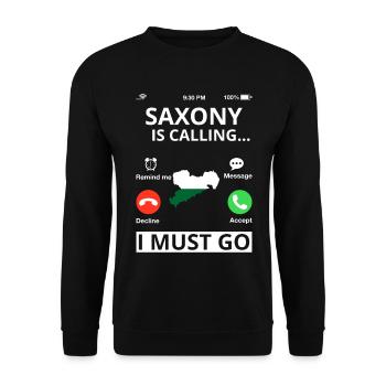 Sachsen Flagge Sächsische Fahne Ossi Urlaub SN - Unisex Pullover - Schwarz - Vorne - Alina (178cm) & Michal (187cm)