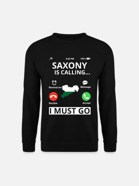 Sachsen Flagge Sächsische Fahne Ossi Urlaub SN - Unisex Pullover - Schwarz