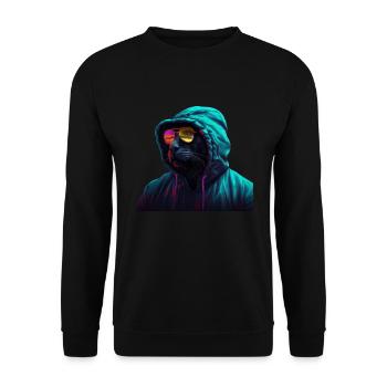 Black Panther with Sunglasses Colorful Natural - Unisex Sweatshirt - black - Front - Alina (178cm) & Michal (187cm)