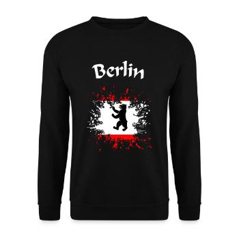 Berlin - Unisex Pullover - Schwarz - Vorne - Alina (178cm) & Michal (187cm)
