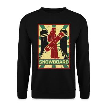 Snowboarding Propaganda | Winter sports snow winter - Unisex Sweatshirt - black - Front - Alina (178cm) & Michal (187cm)