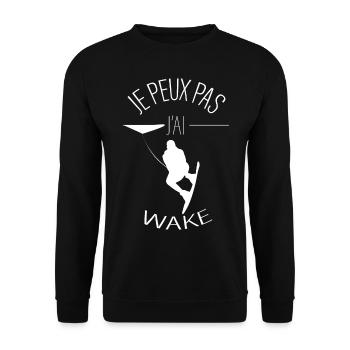 Je peux pas j'ai wake - Sweat-shirt Unisexe - noir - Devant - Alina (178cm) & Michal (187cm)