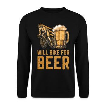 Fahrrad und Bier Phrasen Fahrrad Lustiger Radfahrer - Unisex Pullover - Schwarz - Vorne - Alina (178cm) & Michal (187cm)
