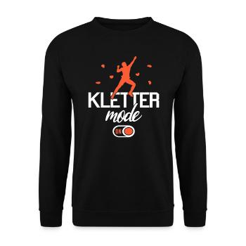 Bouldern Klettern Boulder Bergsteiger Kletterer - Unisex Pullover - Schwarz - Vorne - Alina (178cm) & Michal (187cm)