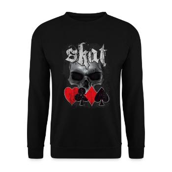 Skat Player - Unisex Sweatshirt - black - Front - Alina (178cm) & Michal (187cm)