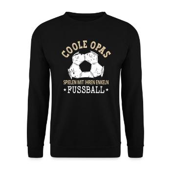 Opa Enkel Fußball - Unisex Pullover - Schwarz - Vorne - Alina (178cm) & Michal (187cm)