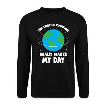 The Earth s rotation makes my day fun science - Unisex Pullover - Schwarz - Vorne - Alina (178cm) & Michal (187cm)